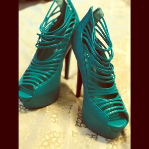 Teal stilettos